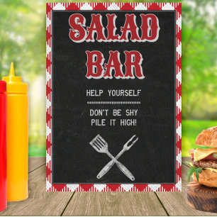 Poster Placa de mesa para barra de saladas de churrasco d