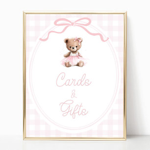 Poster Placa de Mesa para Cartões e Presentes do Chá de B
