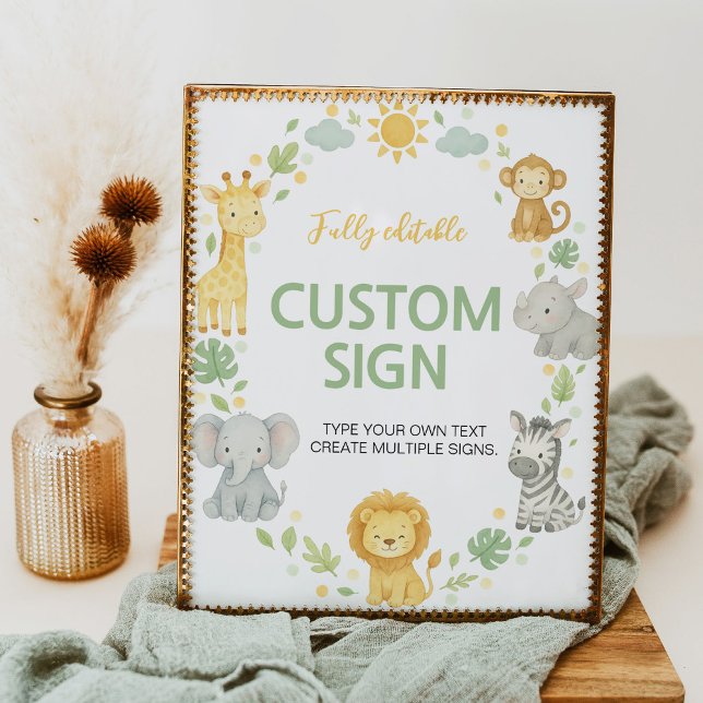 Poster Placa de Mesa para Festa de Aniversário Safari de  (Criador carregado)