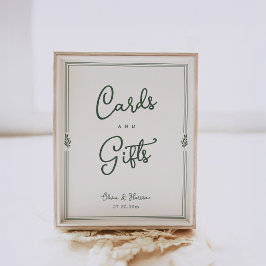 Poster Placa de Mesa para Presentes e Cartões de Casament