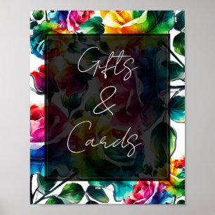 Poster Placa de Mesa Presentes e Cartões de Casamento Ros
