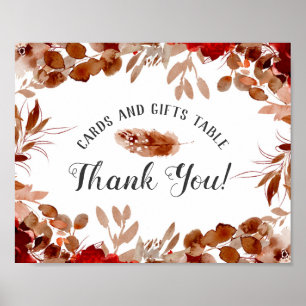 Poster Placa de Mesa Rustic Beauty Floral Cards and Gifts