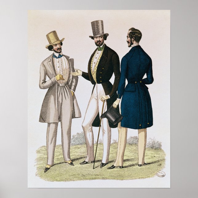 Póster Placa de moda que representa vestuário masculino (Frente)