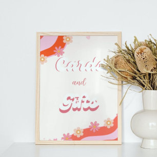 Poster Placa de Namorados cardíaco e sinal de presentes n