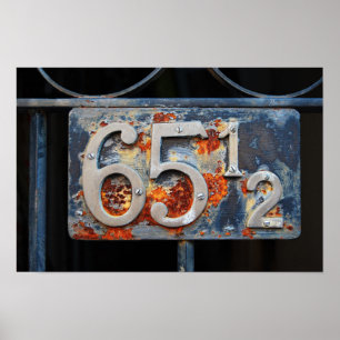 Póster Placa de Número de Endereço, Sessenta e Cinco e Me