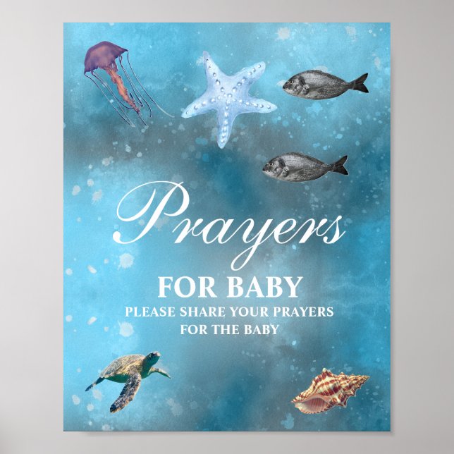 Poster Placa de Orações de Arco-íris para Chá de Bebê (Frente)