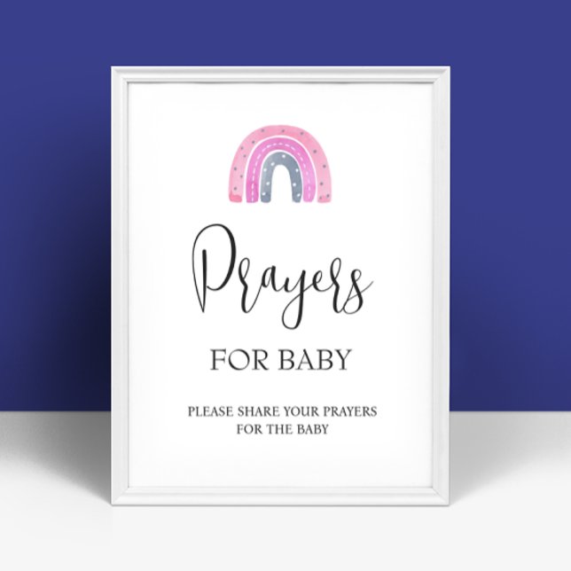 Poster Placa de Orações de Arco-Íris para Chá de Bebê (Criador carregado)
