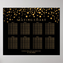 Póster Placa de Ouro de Confetti em Preto - 8