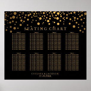 Póster Placa de Ouro de Confetti em Preto - 8