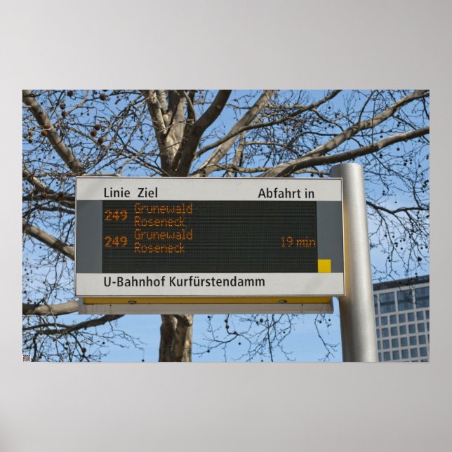 Póster Placa de Parada de Ônibus em Berlim (Frente)