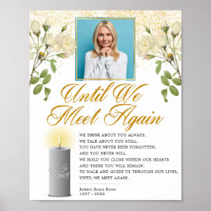 Poster Placa de Poema de Funeral de Foto Memorial Elegant
