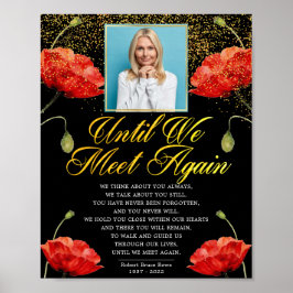 Poster Placa de Poema de Funeral de Rosas Vermelhas Elega