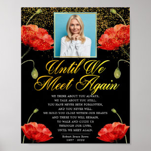 Poster Placa de Poema de Funeral de Rosas Vermelhas Elega