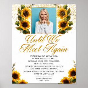 Poster Placa de poema de funeral elegante foto de girassó