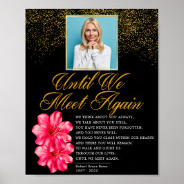 Poster Placa de Poema de Funeral Floral Elegante