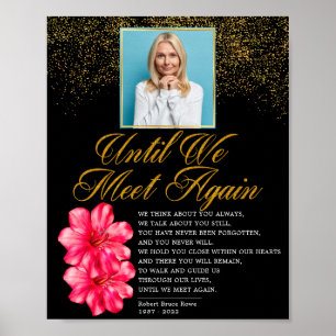 Poster Placa de Poema de Funeral Floral Elegante