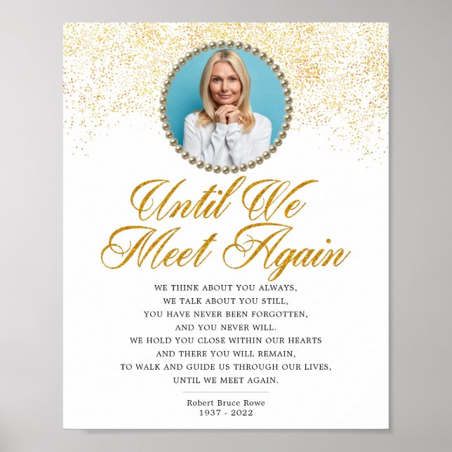 Poster Placa de Poema de Funeral Memorial de Foto Elegant (Frente)