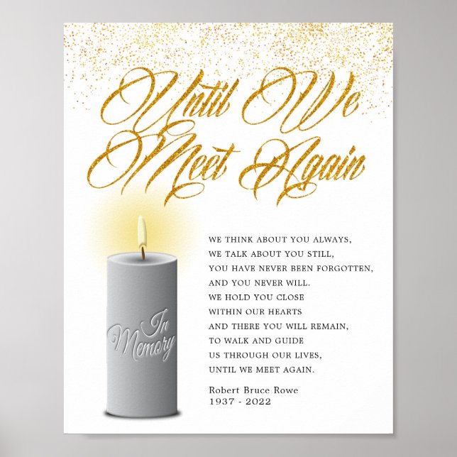 Poster Placa de Poema Funerário Até Nos Reencontrarmos (Frente)