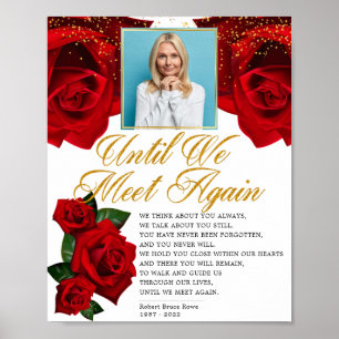 Poster Placa de Poema Funerário de Rosas Turcas Vermelhas