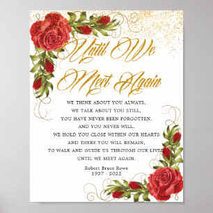 Poster Placa de Poema Funerário de Rosas Vermelhas Turcas