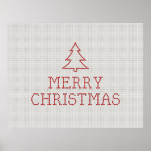 Póster Placa de ponto cruz Feliz Natal