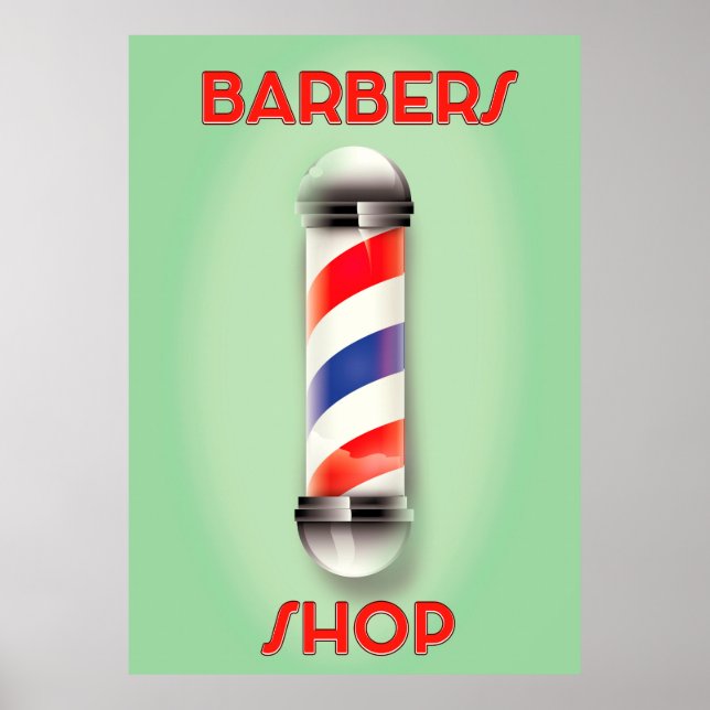 Poster Placa de poste vintage de barbearia (Frente)