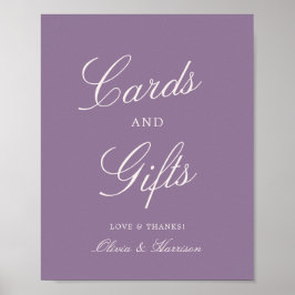 Poster Placa de Presentes e Cartões de Casamento em Calig