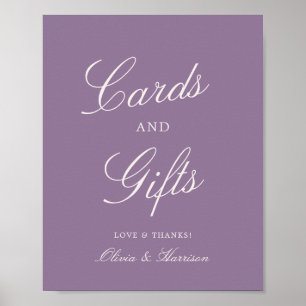 Poster Placa de Presentes e Cartões de Casamento em Calig