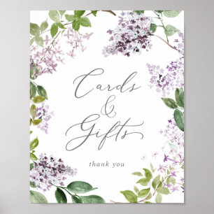 Poster Placa de Presentes e Cartões Lilás Rústica