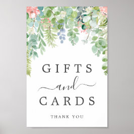 Poster Placa de Presentes e Cartões Verde Macio