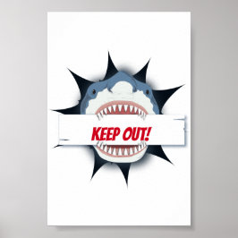 Poster Placa de Proibição de Tubarão
