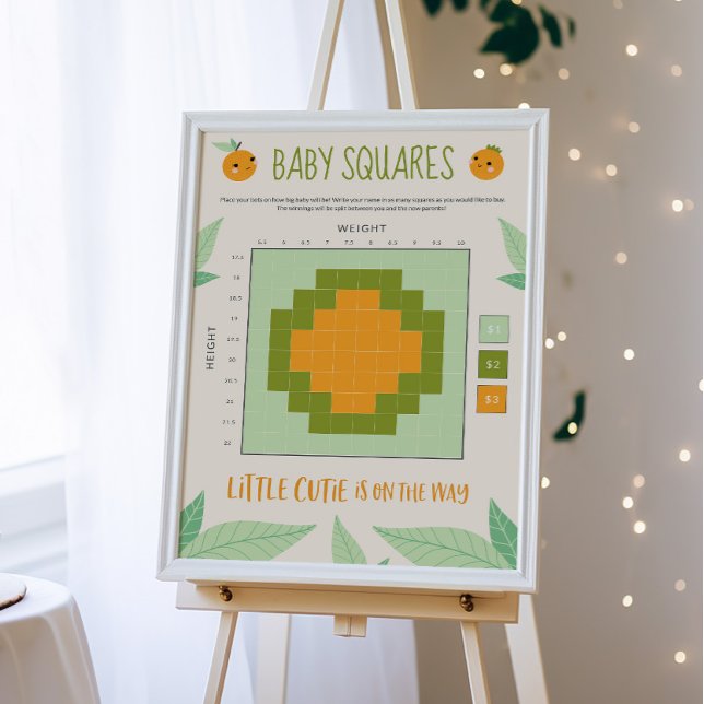 Poster Placa de Quadrados de Apostas para Chá de Bebê Lit (Criador carregado)