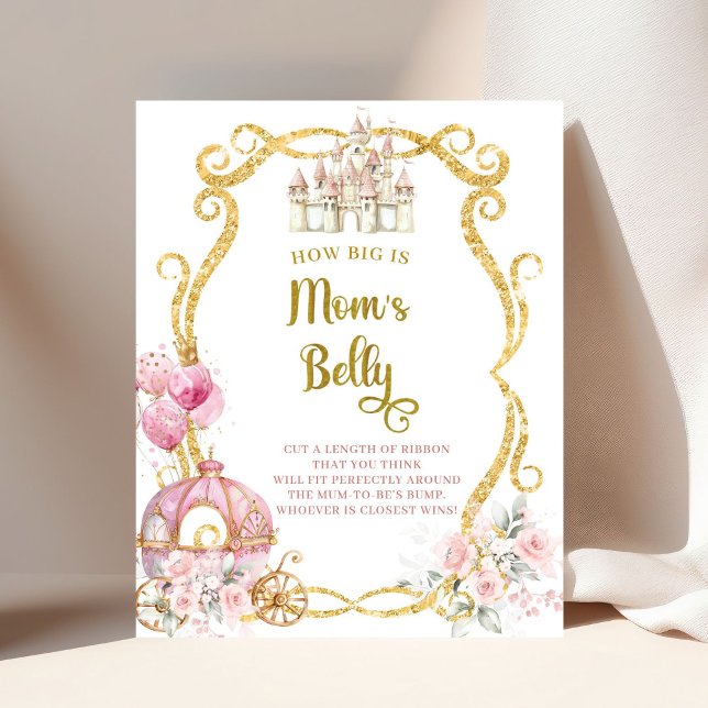 Poster Placa de Quão Grande é a Barriga da Mamãe Princesa (Criador carregado)
