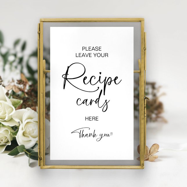 Poster Placa de Receita de Chá de Noiva Personalizada (Criador carregado)