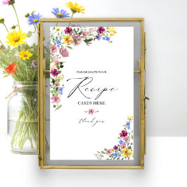 Poster Placa de Receita de Chuveiro de Noiva Boho Wildflo