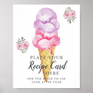 Poster Placa de Receita de Sorvete Deixe Aqui