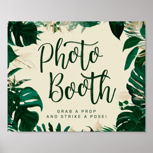 Poster Placa de Recepção de Casamento com Cabine de Fotos (Frente)