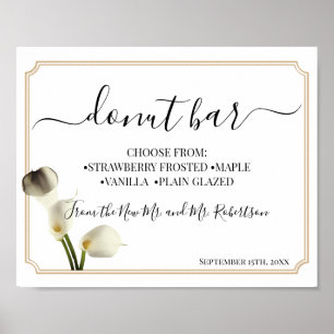 Poster Placa de Recepção de Casamento com Mesa de Doçuras