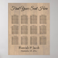 Placa de Recepção de casamento de Pé Traseira Simp