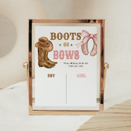 Poster Placa de Revelação de Gênero Botas e Laços