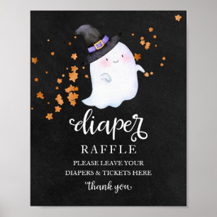 Poster Placa de rifa de fraldas para chá de bebê de Hallo