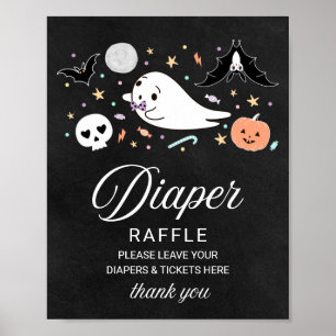 Poster Placa de rifa de fraldas para chá de bebê de Hallo