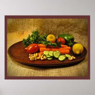 Poster Placa de salada de vegetais