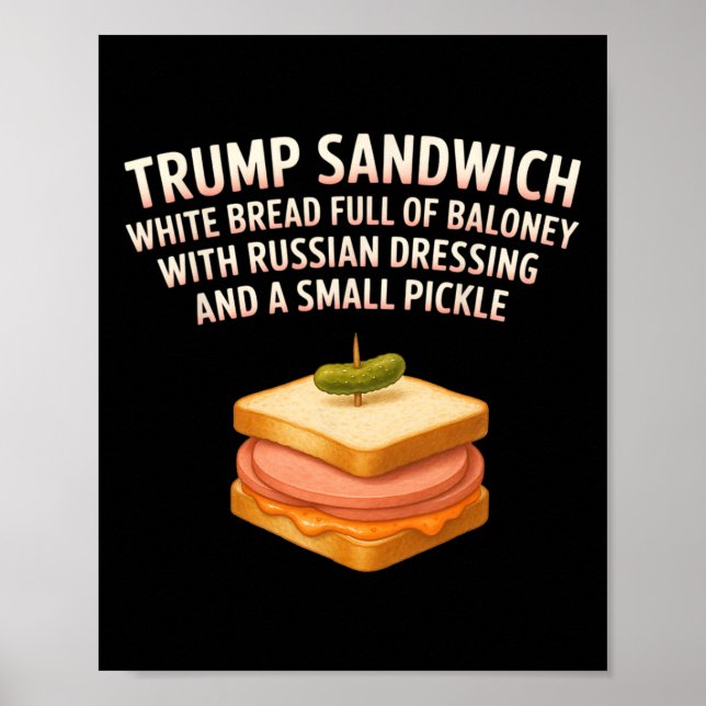 Poster Placa de Sanduíche Anti Trump Engraçada Donald  (Frente)