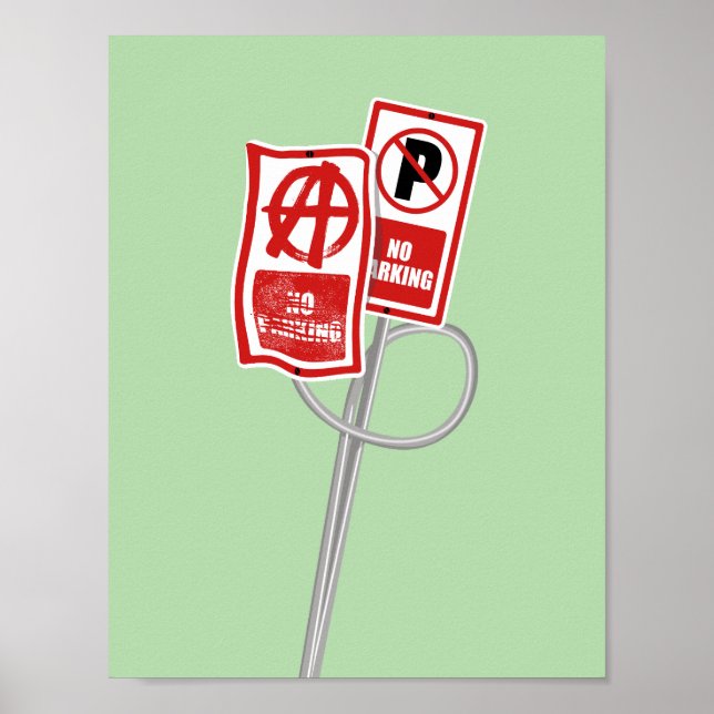 Poster placa de sem estacionamento anarquia (Frente)