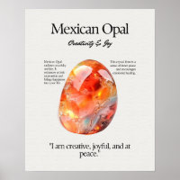 Placa de Significado de Cristal Opal Gem Mexicano