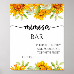 Poster Placa de sinalização de barra de mimosa de girasso