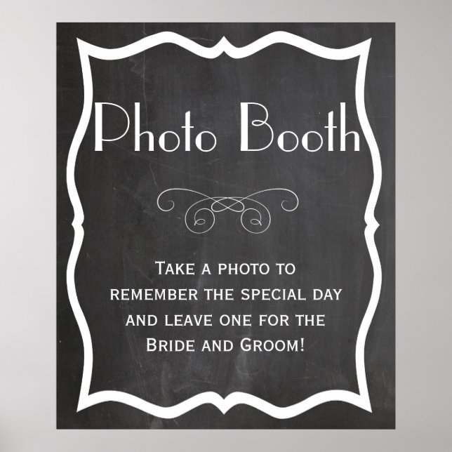 Poster Placa de Sinalização de Fotocabine em Quadro Negro (Frente)