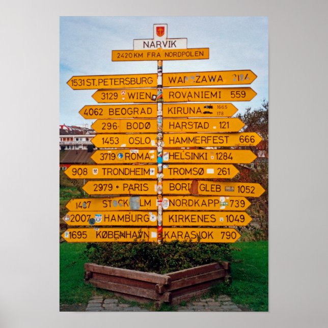 Poster Placa de sinalização de Narvik (Frente)