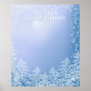 Poster Placa de Sinalização de Sweet Sixteen de Winter Wo